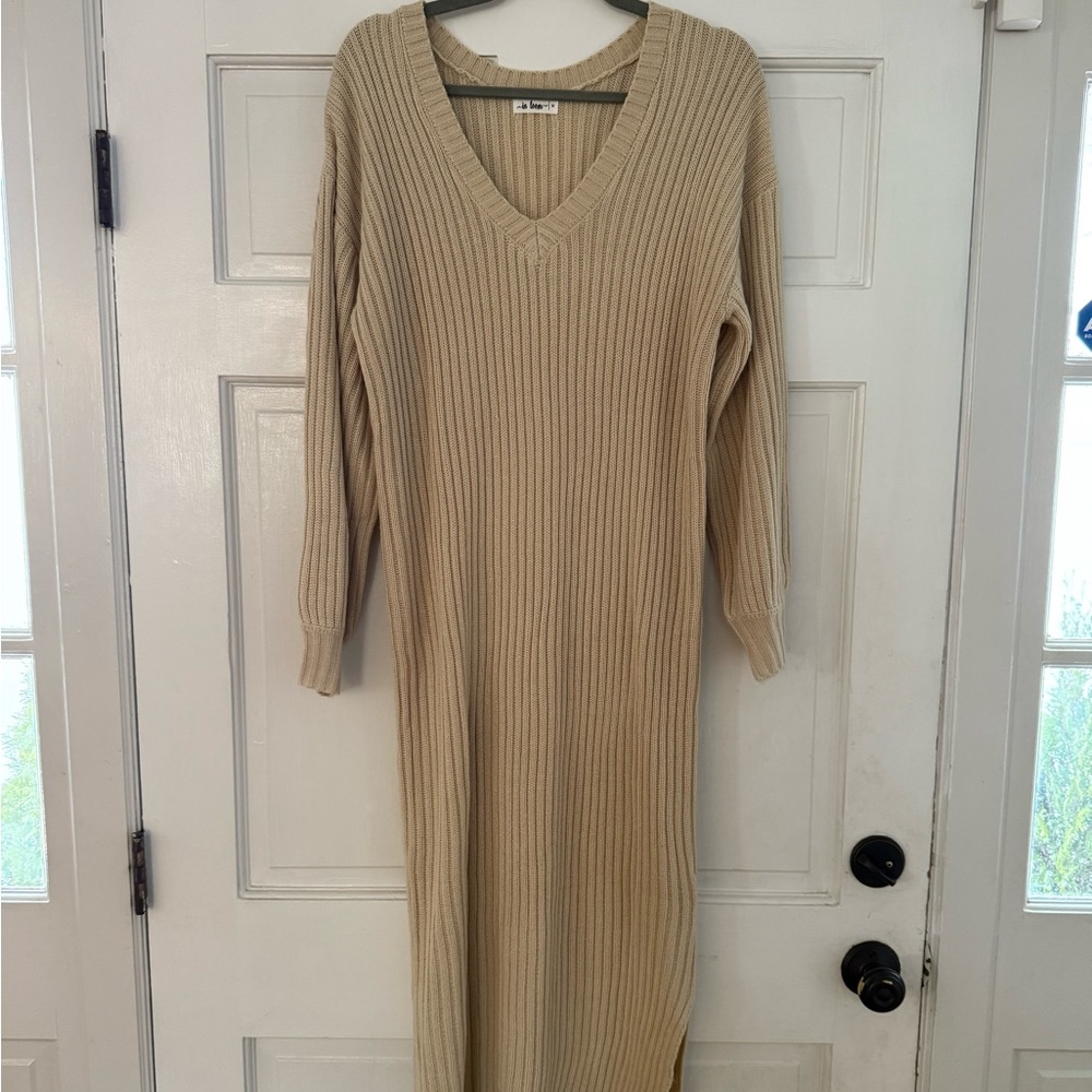 Maternity sweater maxi beige